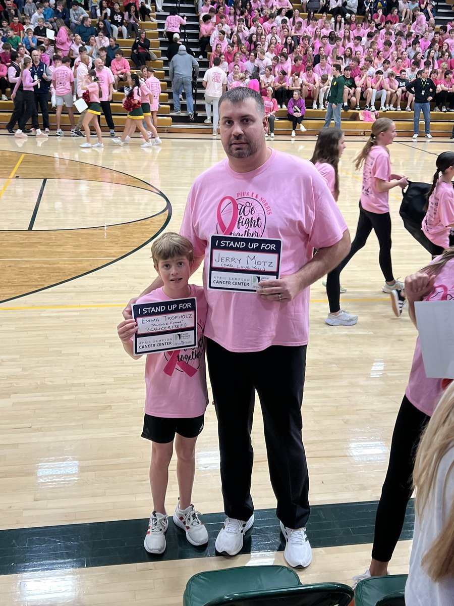 Jimmy Motz (@jimmymotz) on Twitter photo Incredible atmosphere tonight at Pius X for the Pink Out game!
Thank you to the <a href="/piusboosterclub/">Pius X Booster Club</a> for all your work on making tonight a success!
So proud to honor my father Jerry and our close friend Emma!
#TitanHoops #BeatCancer #PinkOut ⚔️🏀 Incredible atmosphere tonight at Pius X for the Pink Out game!
Thank you to the <a href="/piusboosterclub/">Pius X Booster Club</a> for all your work on making tonight a success!
So proud to honor my father Jerry and our close friend Emma!
#TitanHoops #BeatCancer #PinkOut ⚔️🏀