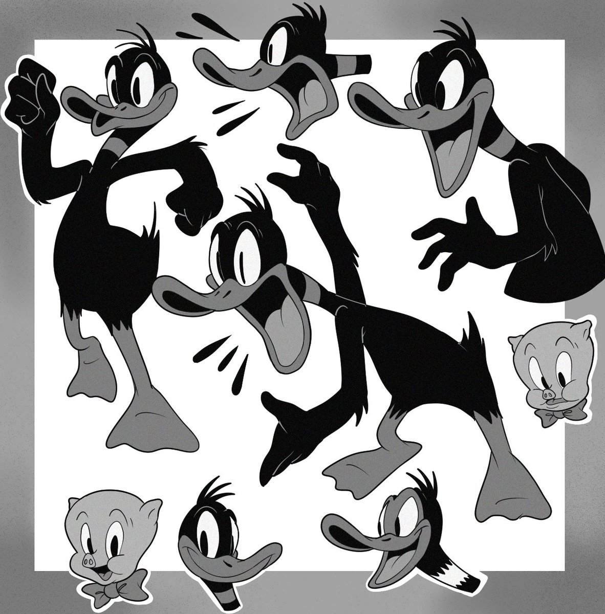 loopa23's tweet image. Some uh...black and white Daffys and Porkys. Eventually I'll post more when its not the tailend of a month lol