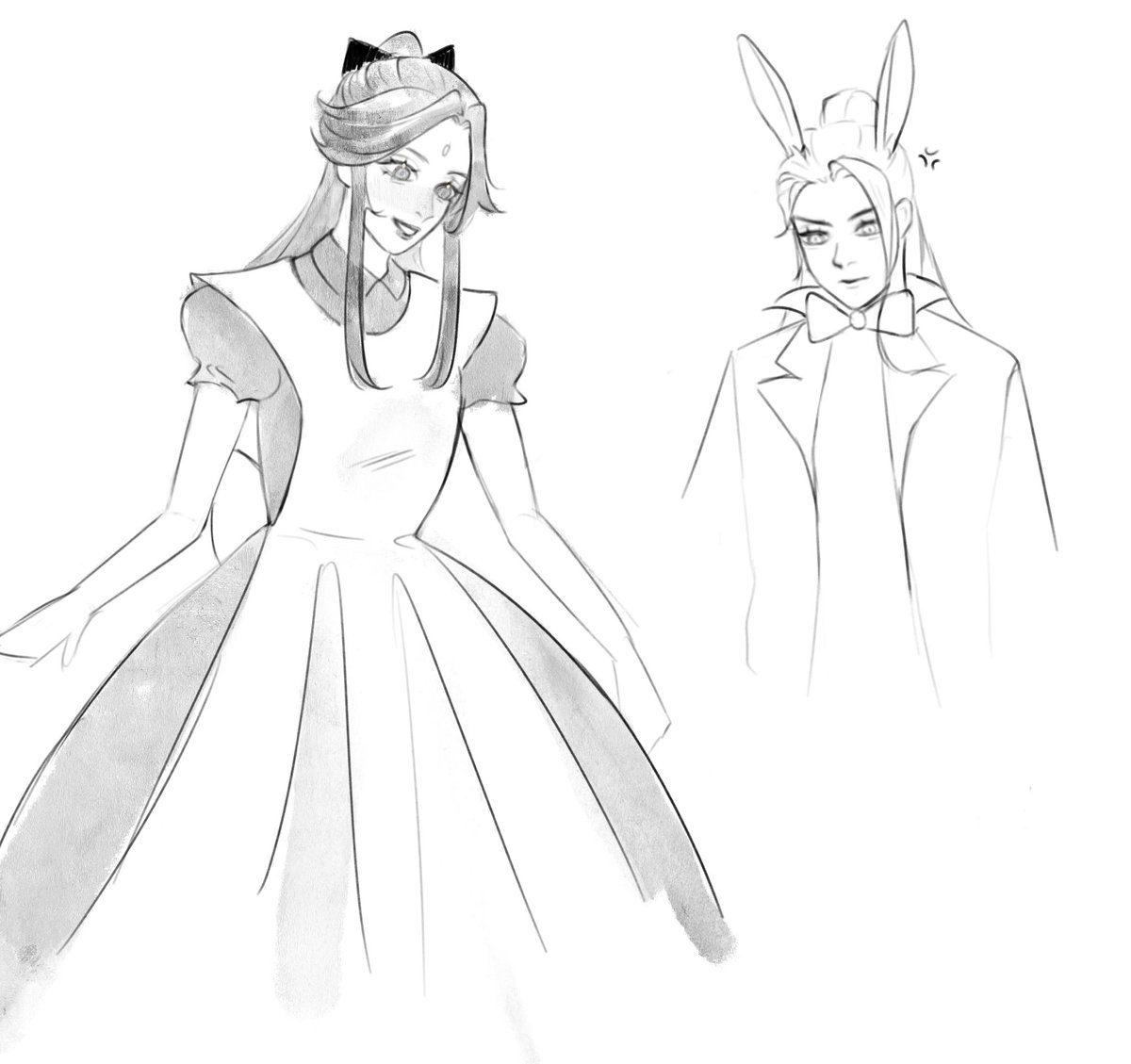 majqcha's tweet photo. he xuan and shi qingxuan in alice in wonderland outfits for @powwidgesan <3 ty for donating to @TGCFAction !! https://t.co/4NR2ByZ5hn