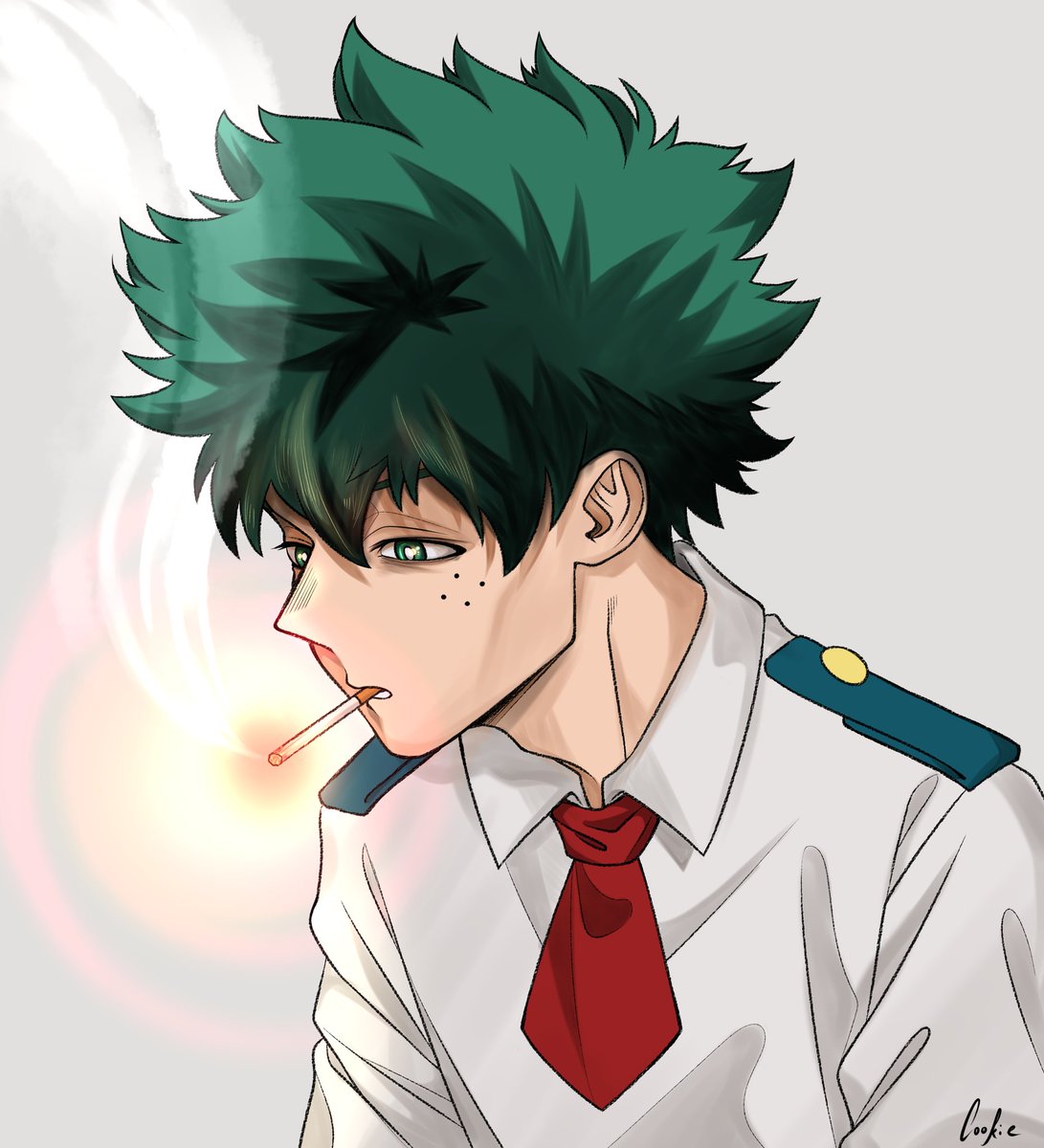 smoking Izuku hc
#緑谷出久