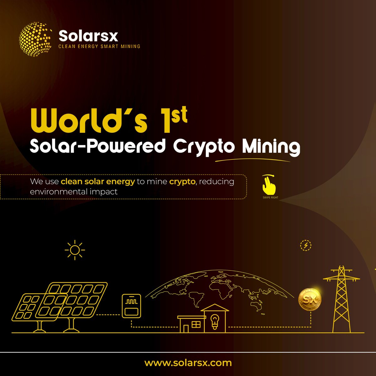 Solarsx04's tweet photo. 🌞 Power Your Future with SolarSX 🌍  

Introducing the world’s first solar-powered crypto mining platform. 

Invest in sustainable mining, earn income, and contribute to a greener planet.  

💡 Join the eco-friendly crypto revolution today at [https://t.co/U08SeKaH9G]

#CryptoMining #SolarEnergy #Sustainability #GreenCrypto #EcoFriendly #CryptoInvesting #RenewableEnergy #FutureOfCrypto #SolarMining #CleanEnergy