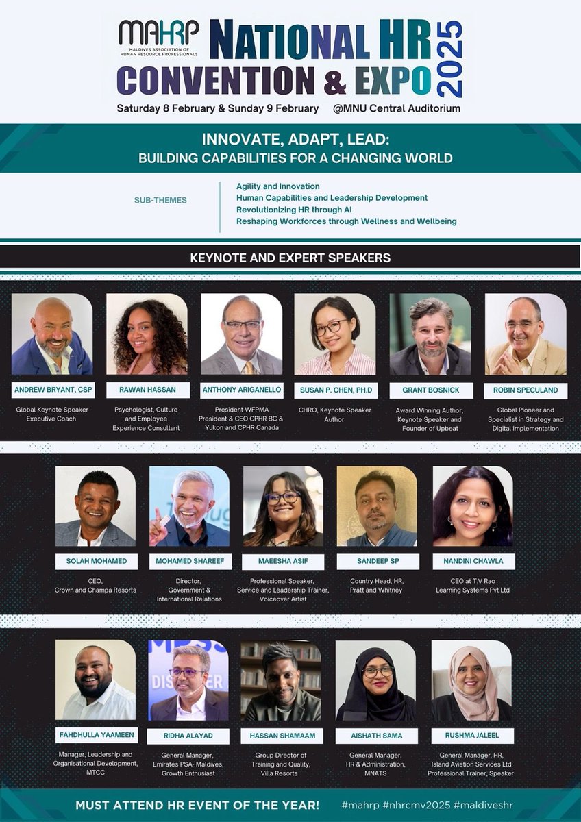 MAHRP_Org's tweet photo. The 5th National HR Convention and EXPO 2025 from 8 -9 February at the MNU Main Auditorium.
Register now https://t.co/CzIN4xJRde https://t.co/JY9jHOvQXj