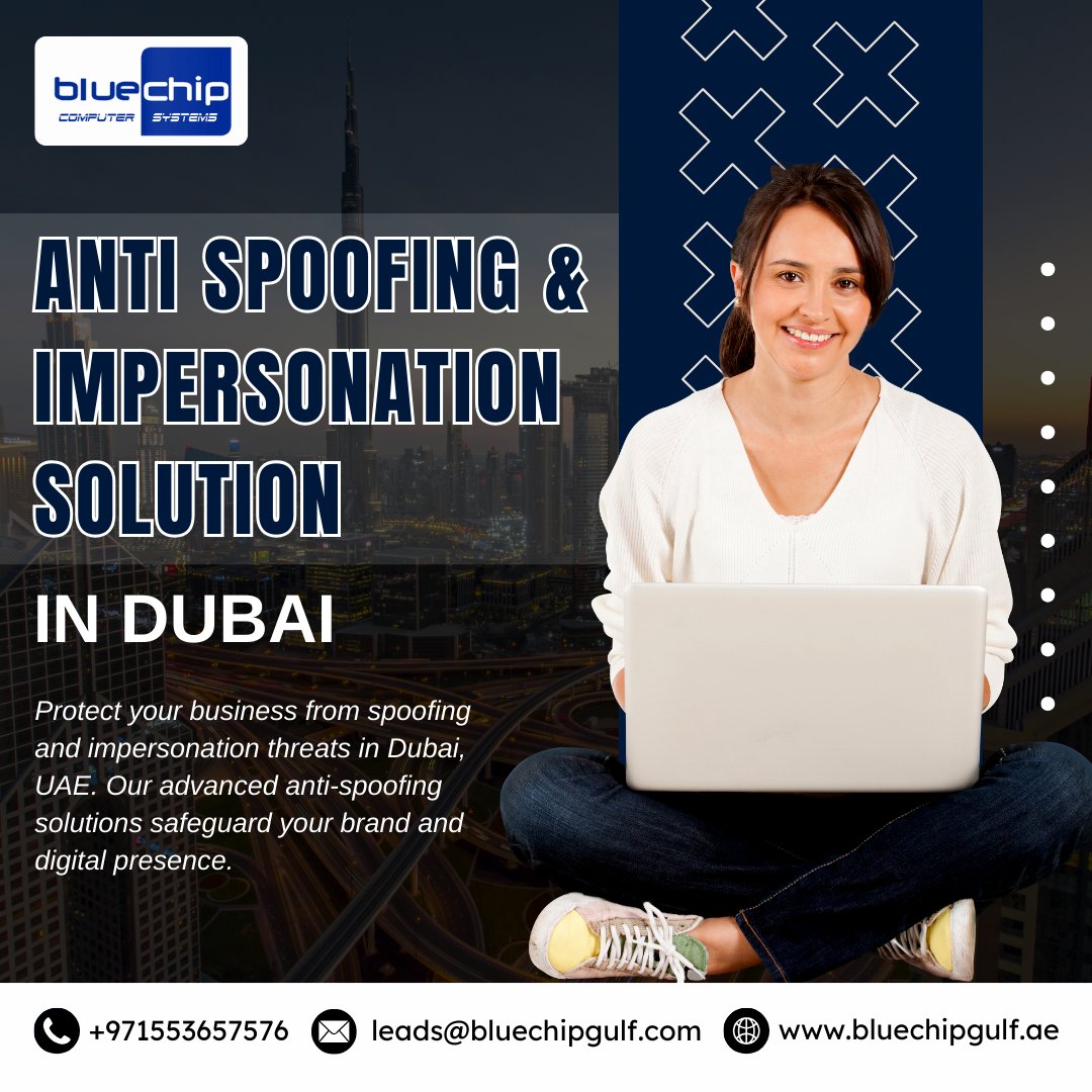 bluechipgulf's tweet photo. Ensure your business is safe from spoofing and impersonation risks in Dubai, UAE with Bluechip Computer Systems LLC.
🌐 https://t.co/urMPvXRJ2l
#bluechipcomputersystems #antispoofing #impersonationprotection #cybersecurity #dubaiuae #brandsecurity #digitalprotection https://t.co/a7Mee7LFLs