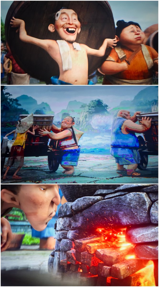 哪吒道教是中国本土文化，儒释道等各家学说组成中华文化主干，法器炼丹炉应该是道家相关符号，但鼎上美元符号 暗示反派，有人还挺高兴，我不以为然，将本土文化反派化，不喜欢这种改编。我也不喜欢画风中的某些唐氏元素（元素，不是全部），主角还是挺好看的。风景画面很美。