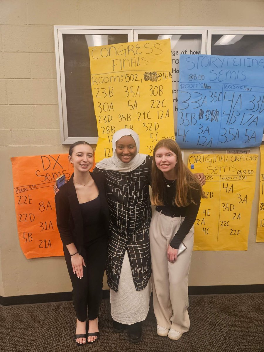 Varsity Congressional Debate representatives Lilly, Ray, and Hailey are headed to finals at Crabtree Classic in Park Hill. <a href="/PCHSAthletics1/">PIRATE ACTIVITIES</a> #PCR3proud