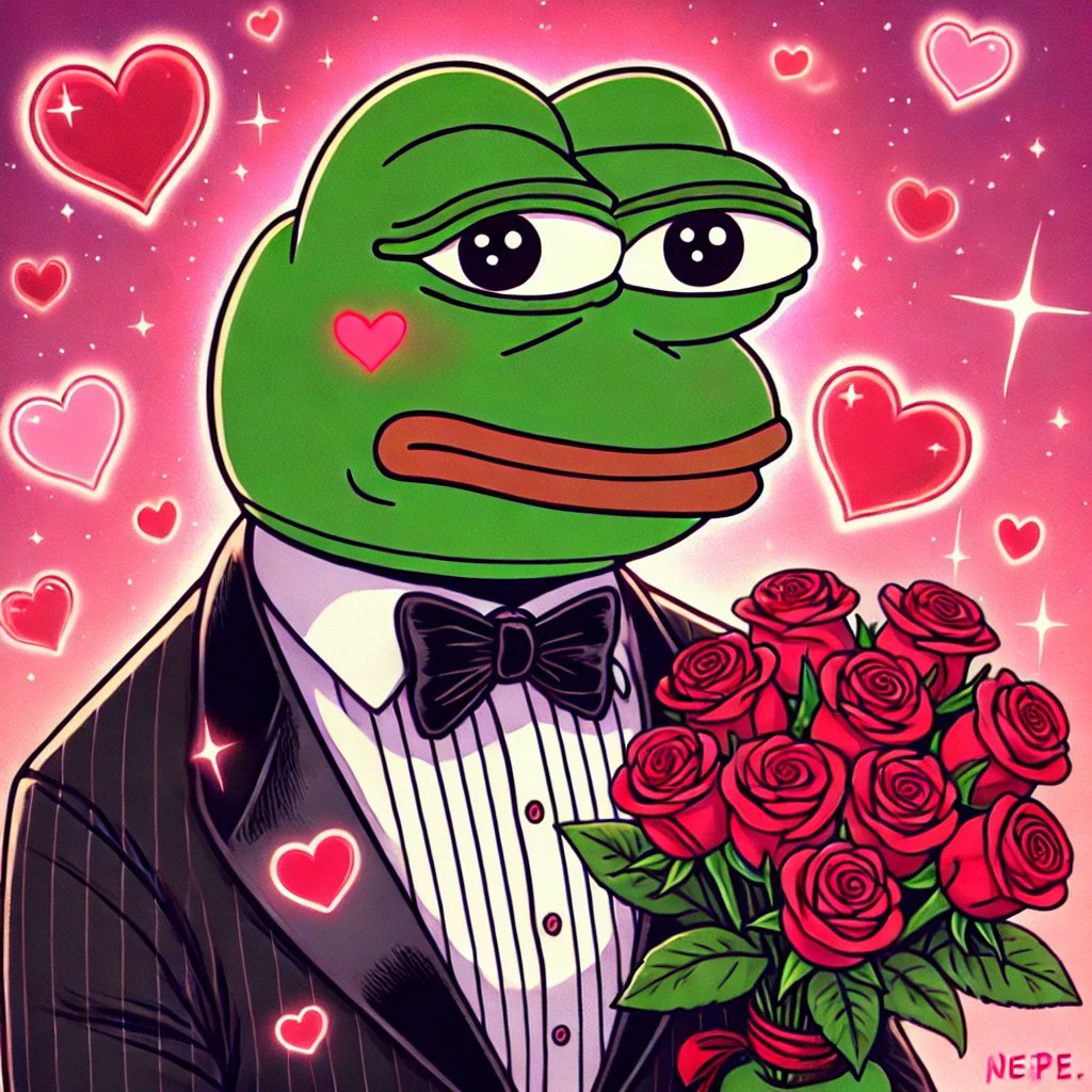 🐸💖 Roses are red, Pepe is green... 💖🐸

Love is in the air, and so are the memes. 💌✨

This Valentine's Day, we’re spreading love, laughter, and maybe even a little wealth. 💸💚

Drop a 🐸❤️ if you're feeling the love!