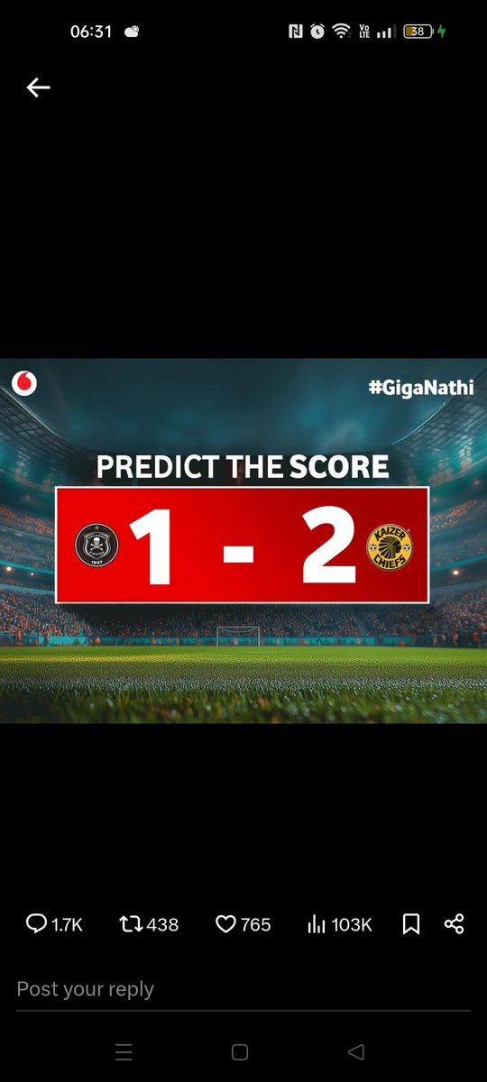 TamaraBonez's tweet photo. @Vodacom @orlandopirates @KaizerChiefs https://t.co/Pl9Te6bBFT