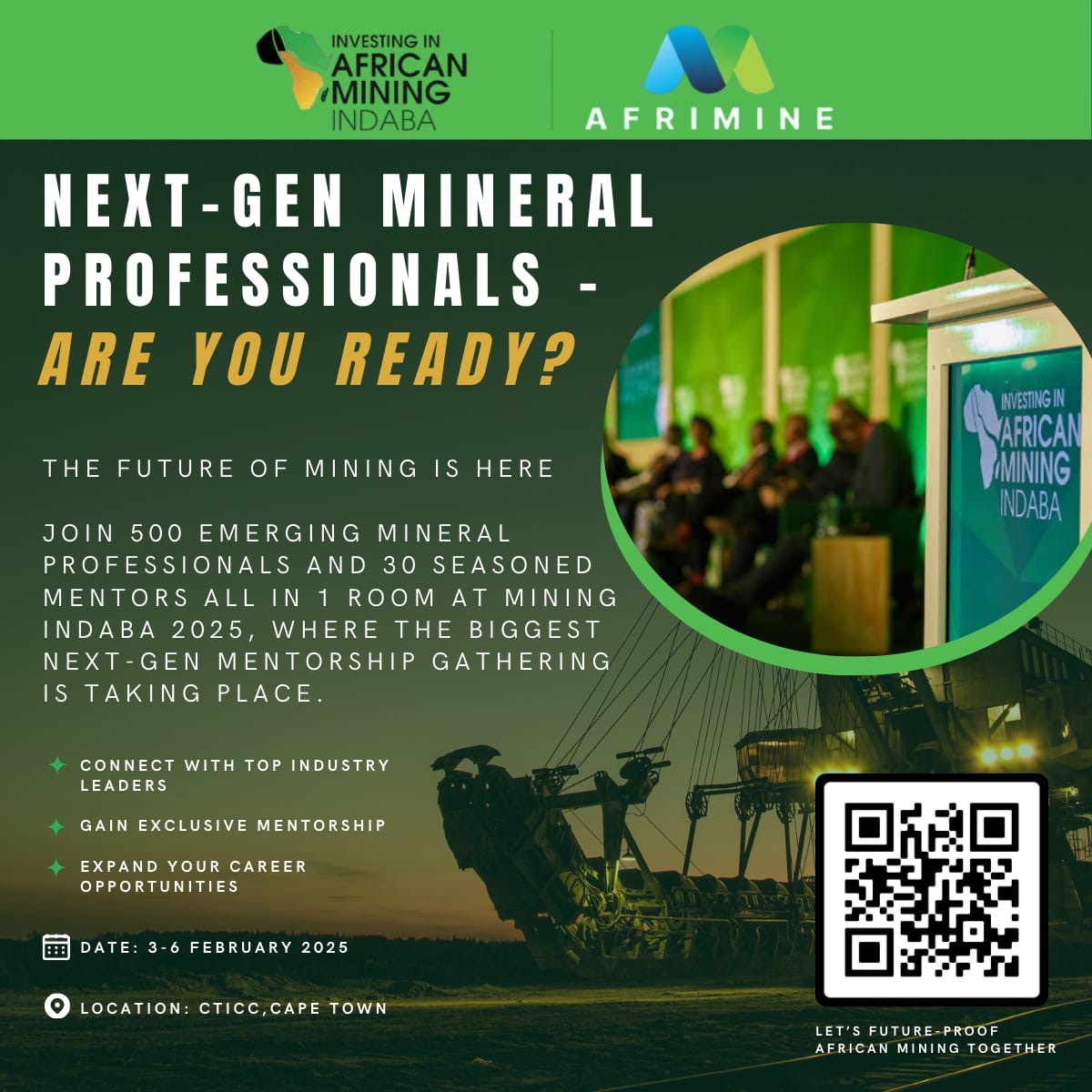 Join AfriMine at the Mining Indaba 2025! 🌍⛏️

Let’s connect, collaborate, and explore how we can transform mining for the better - one conversation at a time.

📍 Meet us at the Mining Indaba!
🔗 Be part of the movement.

#AfriMine #MiningIndaba2025
