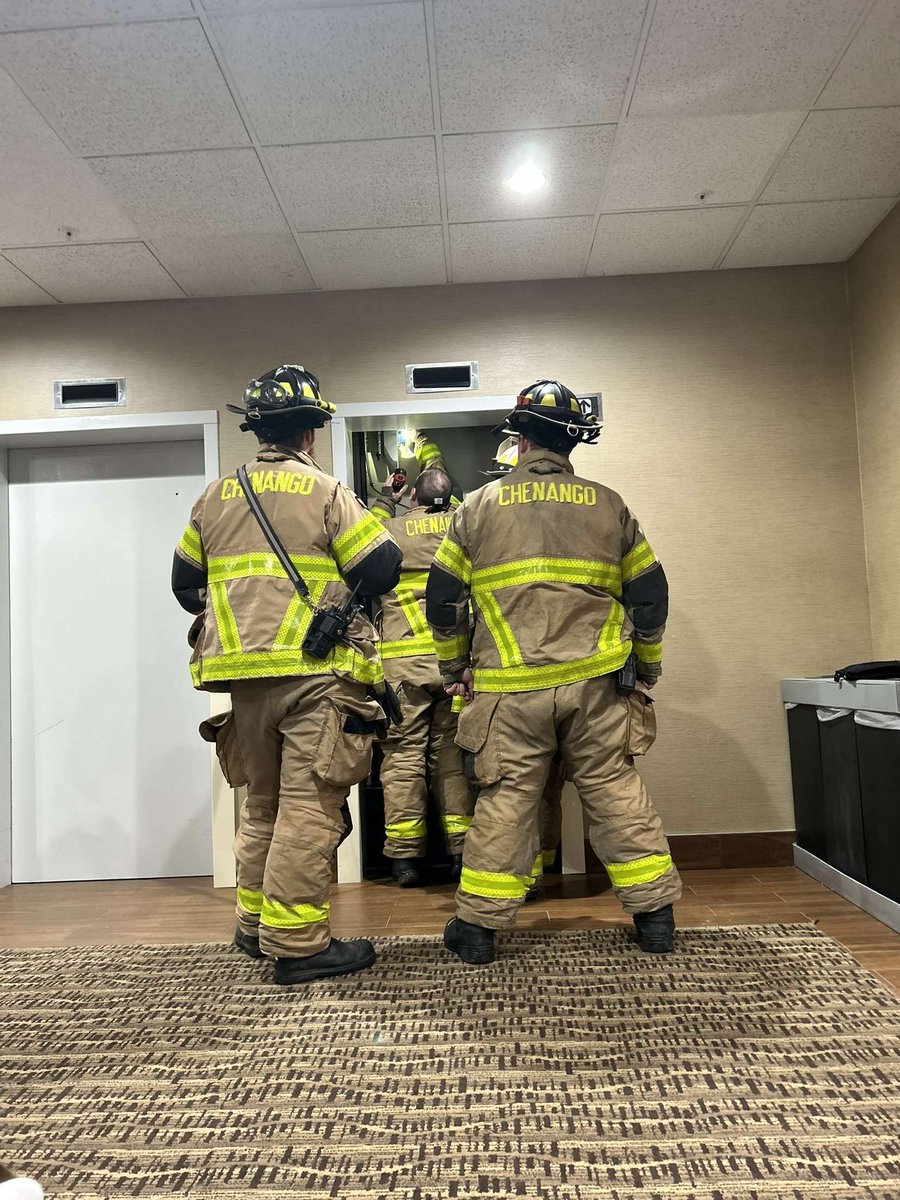 Big win for the boys….. after party in the elevator not going so well. Local FD on the scene well keep you updated #stuck