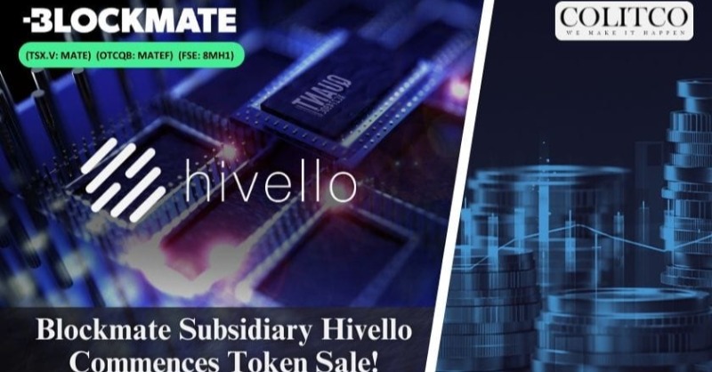 colitco's tweet photo. Blockmate Ventures announced that its subsidiary, Hivello Holdings Ltd, has launched a public token sale for its native token, $HVLO. The Hivello platform enables users to earn passive income by sharing unused computing power with decentralized networks.  

#Blockmate #Hivello