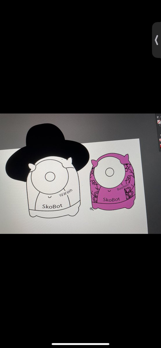 danielleboyerr's tweet photo. SkoBot lore, a thread. In 2021, I invented a little personal and wearable robot that speaks endangered Indigenous languages including my own language Anishinaabemowin in recorded children’s voices. This was my initial sketch of the robot concept in Illustrator https://t.co/BVkSaELU5O
