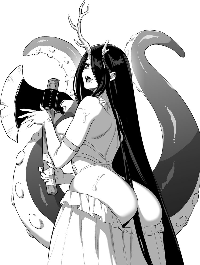 Why does she walk around with a axe ? 

Well how else is she supposed to use the HM Cut ?