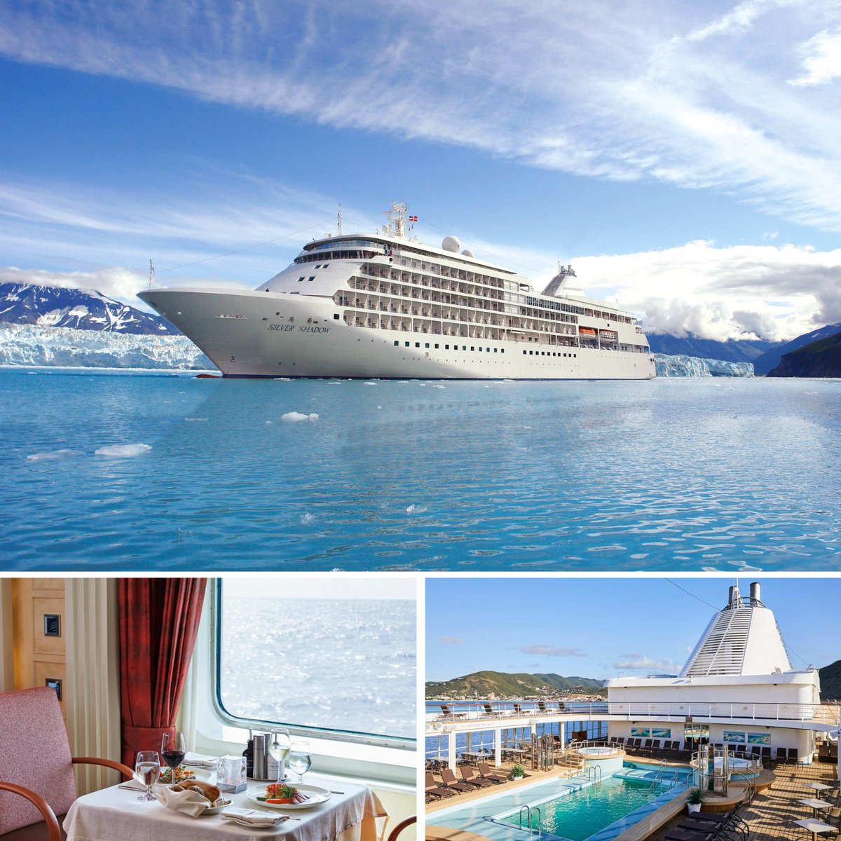Silversea's Silver Shadow redefines luxury at sea! 🚢 With panoramic ocean views, spacious suites, world-class service, and endless amenities, Silver Shadow is pure perfection. Ready to set sail? Reach out today! (843) 739-5149