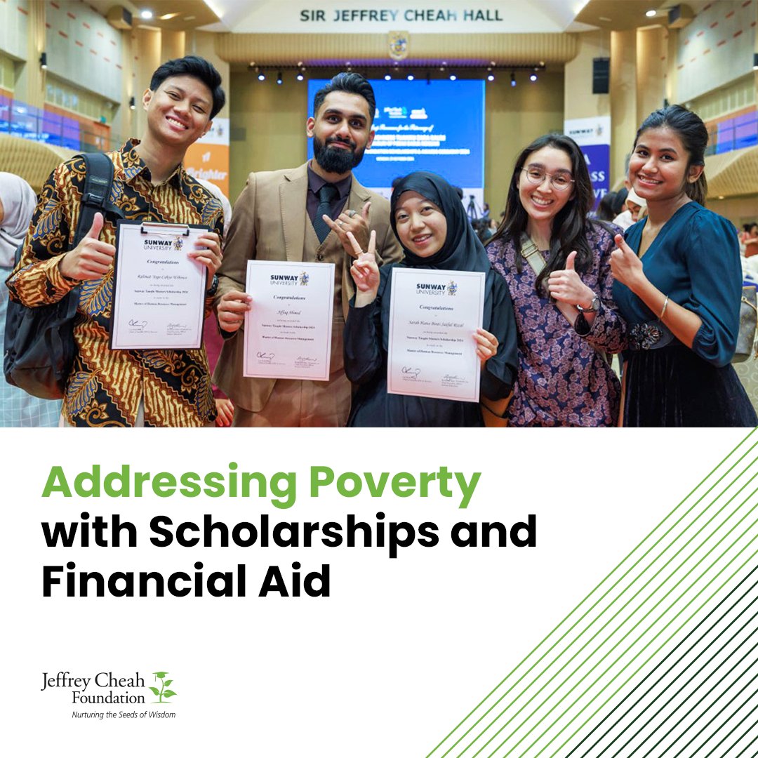 At the #JeffreyCheahFoundation, we're committed to helping B40 students in Malaysia achieve their educational goals. Through our scholarships and financial aid, we are proud to support these deserving students on their journey to success.

Learn more at: sunway.com.my/stories/addres…