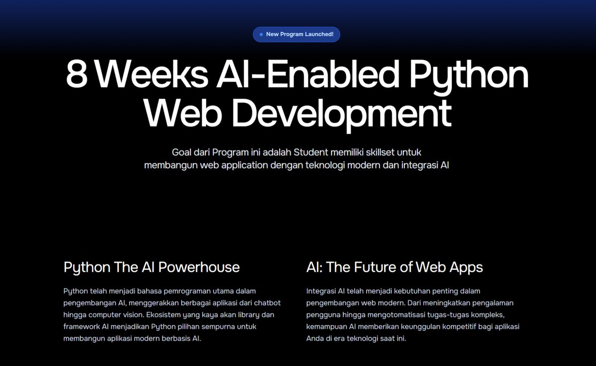 Hello Folks!

Another program that devscale just launch.
AI-Enabled Python Web Development.

- Python has become the go-to language for AI development, powering everything from chatbots to computer vision 
- Companies are actively seeking developers who can integrate AI into