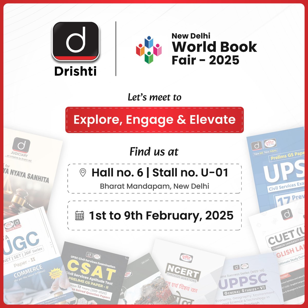 drishtiiaseng's tweet photo. Join us at the New Delhi World Book Fair 2025!
#BookFair #WorldBookFair #WorldOfBooks #NewDelhi #BooksBooksBooks #PragatiMaidan #Books #Read #Explore #Publication #Delhi #DelhiEvents #DrishtiPublications #TeamDrishti #DrishtiIAS #DrishtiIASEnglish https://t.co/oyKhrSHsqd