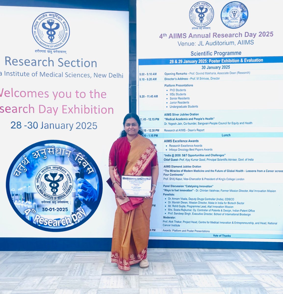 Jhuma Sankar (@jhumasankar) on Twitter photo Humbled to receive the best research award in AIIMS excellence in research awards ceremony 2025 
My heartfelt gratitude to the almighty, <a href="/IndiaDST/">DSTIndia</a> 
all my team members, director sir AIIMS, Research section and my Institute for the undaunted support throughout our journey 🙏 Humbled to receive the best research award in AIIMS excellence in research awards ceremony 2025 
My heartfelt gratitude to the almighty, <a href="/IndiaDST/">DSTIndia</a> 
all my team members, director sir AIIMS, Research section and my Institute for the undaunted support throughout our journey 🙏