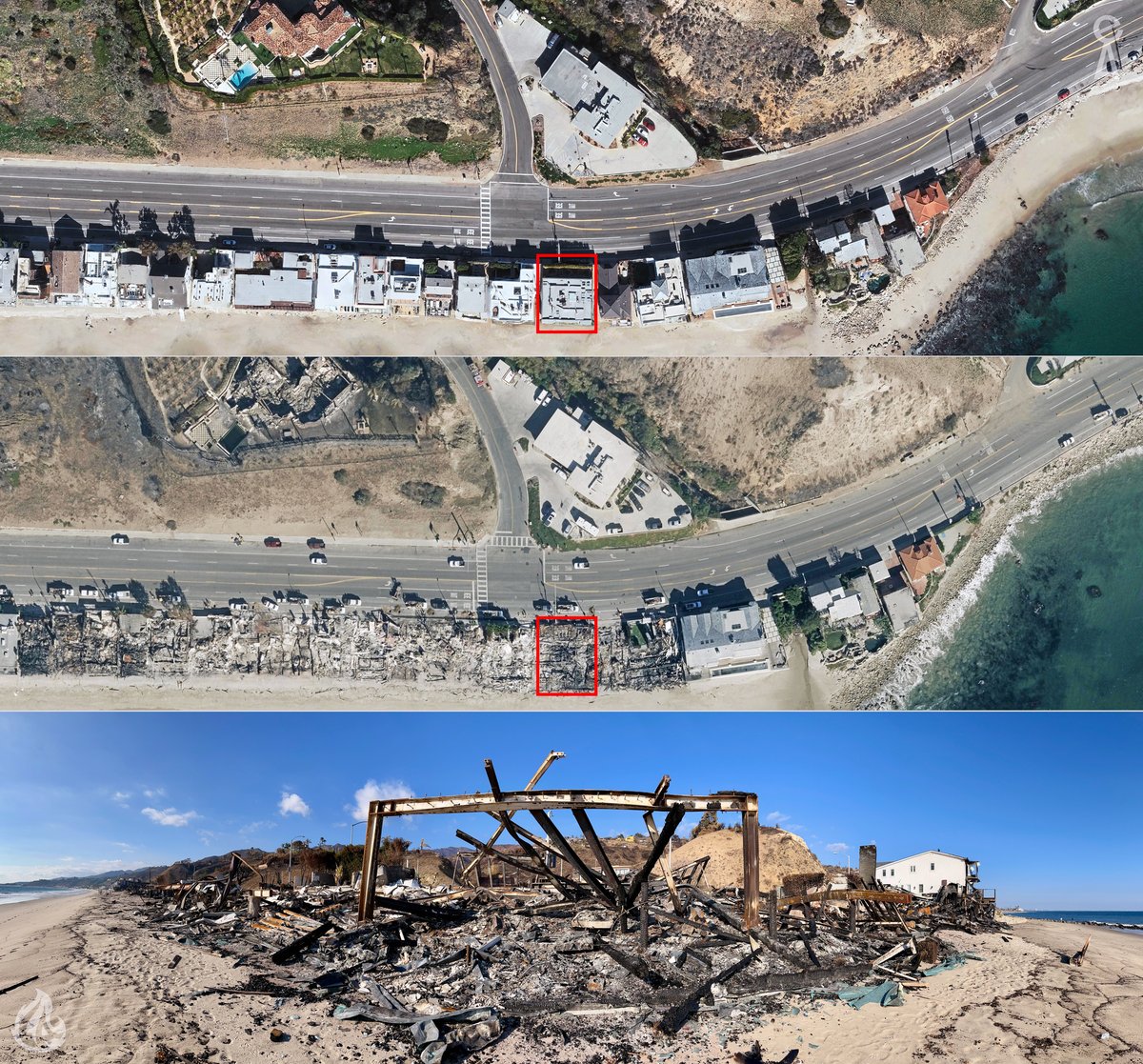 egressartist's tweet photo. For over a decade, I’ve dedicated my life to protecting this city—drafting emergency plans, mapping structures, ensuring people know what to do when disaster strikes.

After a relentless January, my wife and I returned to Malibu. We’ve walked this coastline countless times. But this time, it was different.

The scars of the Palisades, Eaton, and Hughes Fires stretch across the landscape. Some wounds never heal. Others fade with time. Nature, like people, endures.

Sharing these images—not just as a record of loss, but as a reminder of resilience.