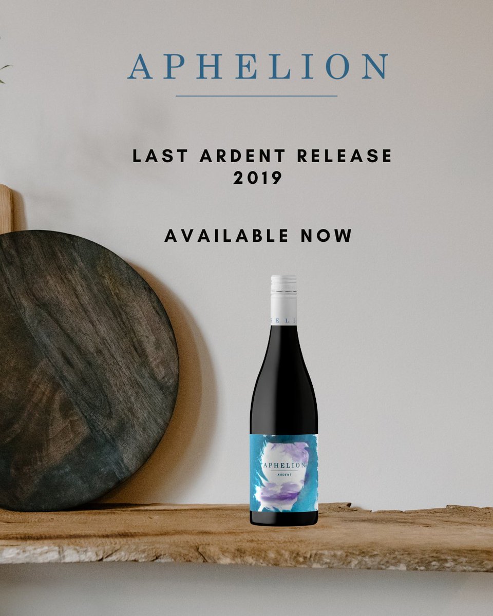 Introducing:

Aphelion Ardent Sagrantino 2019

This will be our last release. The vineyard the fruit came from has been grafted over to another variety. 

SHOP ARDENT HERE > aphelionwine.com.au/collections/al…

OR SIP &amp; SAVOUR AT CELLAR DOOR>
67 Kays Rd McLaren Vale 11am - 5pm Open 7 Days