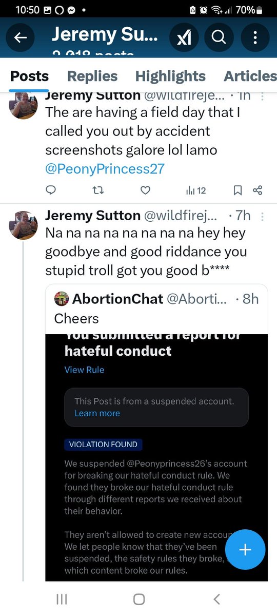 Tonight has been an interesting night I cannot believe that these trolls would be so up in arms just because I posted this about a fake troll getting her account suspended and then she makes a burner account and starts harassing me and others tonight