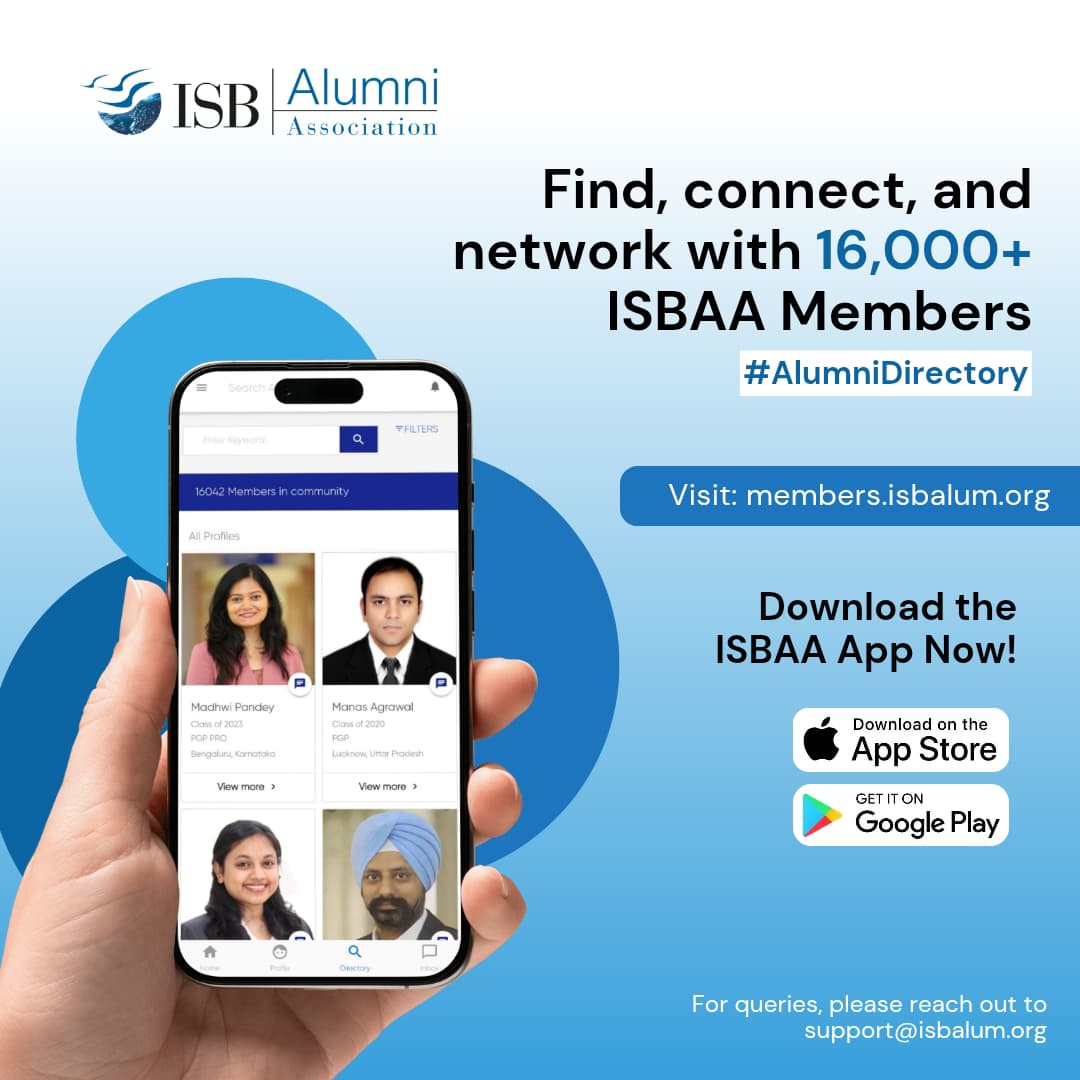 TheISBAlumni's tweet image. 🌟 Alumni Directory 🌟
 
📲Google Play Store - play.google.com/store/apps/det…
📲Apple App Store - apps.apple.com/us/app/isbaa/i…
🌐ISBAA Website - members.isbalum.org

For feedback/queries, please write to support@isbalum.org

#AlumniDirectory #FindAlumni #ISBAA #ISBAlumniAssociation