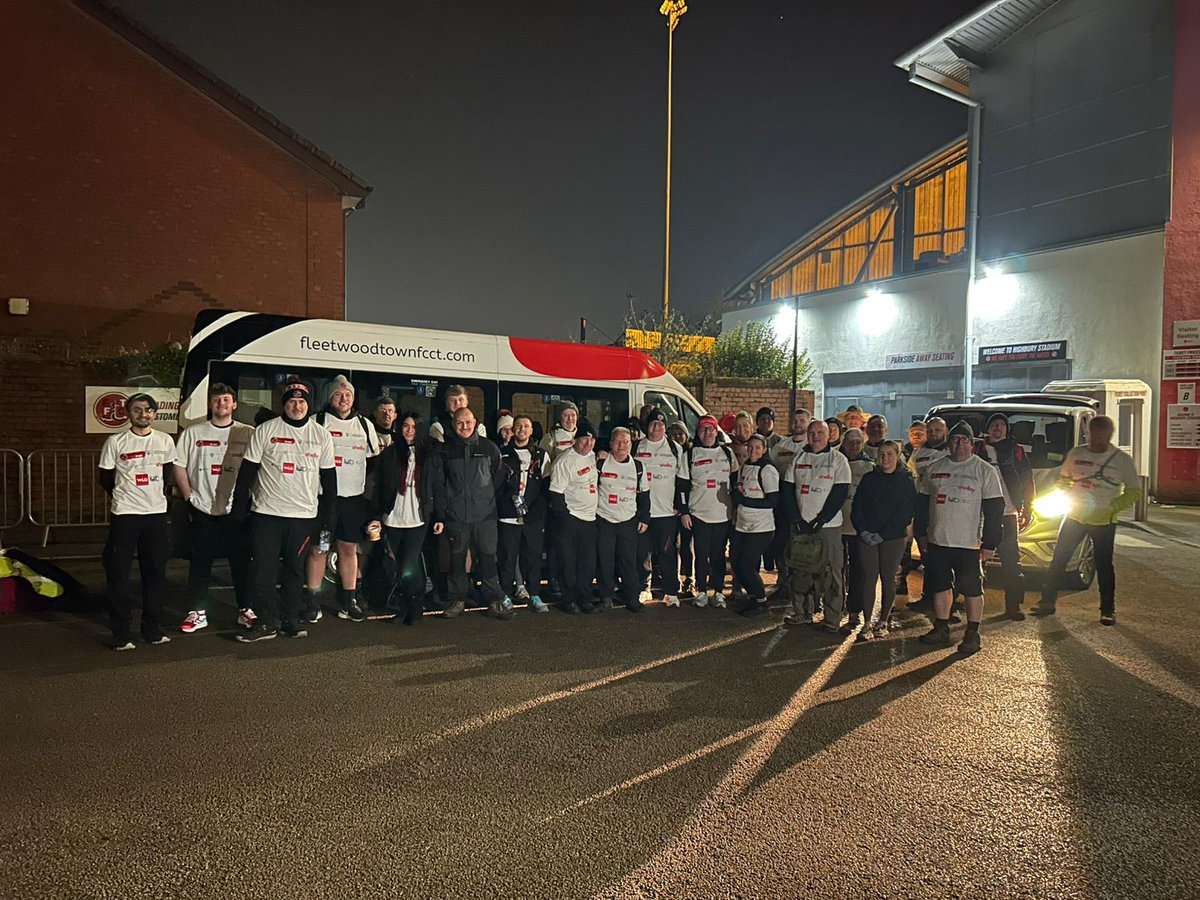 𝗢𝘂𝗿 𝗪𝗮𝗹𝗸 𝘁𝗼 𝗠𝗼𝗿𝗲𝗰𝗮𝗺𝗯𝗲 𝗶𝘀 𝗨𝗻𝗱𝗲𝗿𝘄𝗮𝘆 👏

We've set off from Highbury Stadium to start our 24 mile stint to Mazuma Stadium!

To donate to this great cause: 
crowdfunder.co.uk/p/veterans-wal…

#OnwardTogether | <a href="/morecambefccf/">Morecambe FC Community Foundation</a>