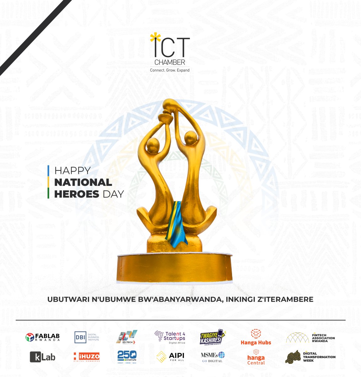 rwictchamber's tweet photo. We wish y'all a very happy Rwanda #NationalHeroes Day! #Heroism and #Unity, striving for inclusive development!

#HeroesDay2025 #innovation #growth https://t.co/yun5lHkSG8