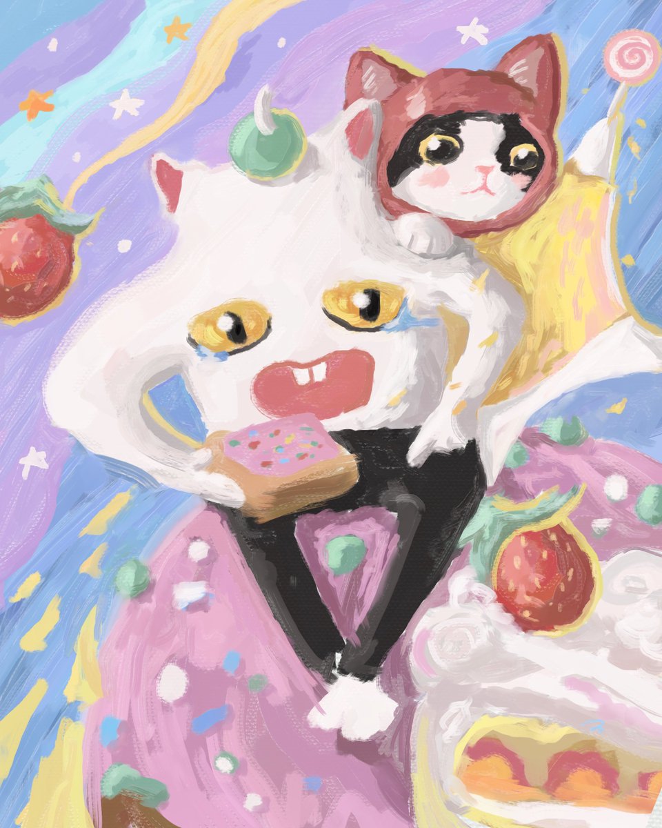 Happiness is easy to find, like treating yourself to something sweet! 🍰

#cat #izekirati #catart #art #painting #artwork #artist #illustration #drawing #acrylicpainting #cuteart #digitalart #procreate