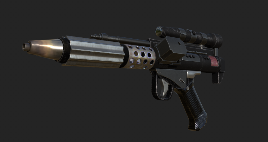 strawberrieart's tweet photo. not an official render but i modeled a DH-17 blaster from Star Wars :D renders and beauty shots will be coming soon tho https://t.co/tQjs81QUMy