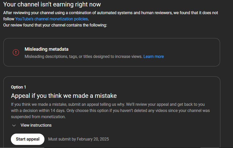 aardvarksweb's tweet photo. @TeamYouTube Hello and good day, My channel https://t.co/tWUTXlSfcG was recently Demonetized and the reason was Misleading metadata which after careful check i don't perform such acts as my channel states clearly that contents are made by Ai,the first few seconds of my videos https://t.co/HsdEmQ7x2D
