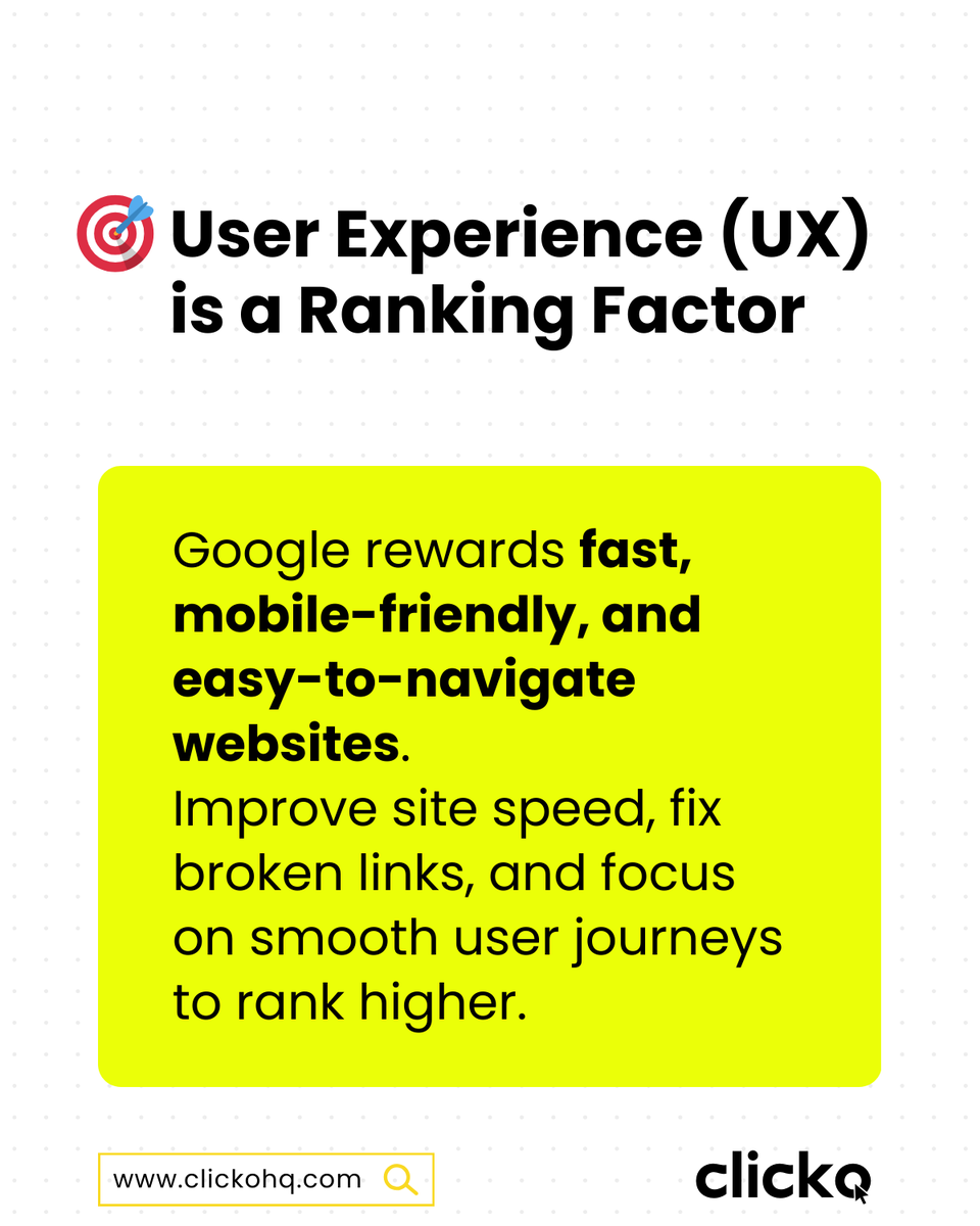ClickoHQ's tweet photo. SEO is changing fast—are you keeping up?
In 2025, ranking on Google isn’t just about keywords! To stay ahead, businesses must focus on:

See threads.... https://t.co/pXgUBK5aeI