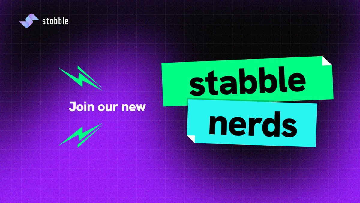 stabbleorg's tweet image. stabblors, more good news for you!

We’re officially launching "stabble nerds", a Telegram group for our power users and key contributors. If this sounds like you, feel free to apply below!

What are the benefits?

🟣Join feedback discussions with the team and other power users…