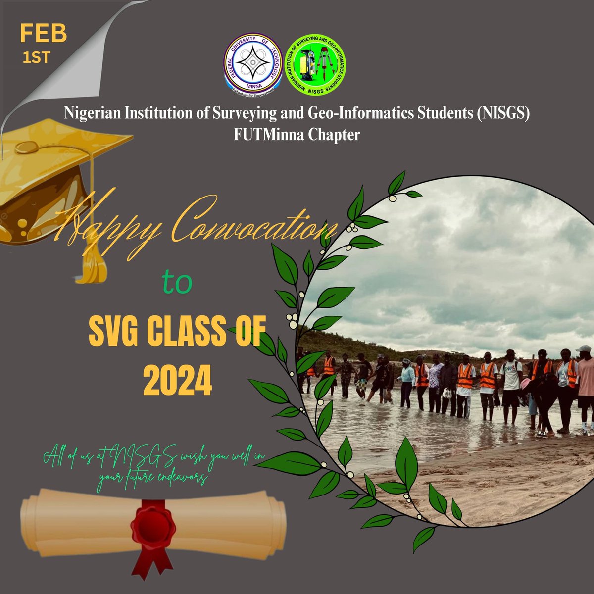ChapterNisgs's tweet photo. What starts with a dream will end with a reality! 🥳💜. @FUTMinnaSU #futmites
Today marks the 33rd convocation of the great Federal University of Technology Minna (FUTMINNA)! Our heartfelt congratulations to all graduands from the Surveying and Geo-informatics. #Futminna https://t.co/lzh2QxTcFt