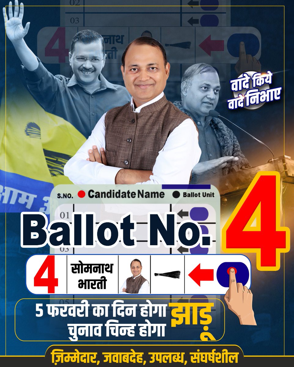 attorneybharti's tweet photo. 5 फरवरी का दिन होगा 
झाड़ू चुनाव चिन्ह होगा। https://t.co/TCfzqReXXA