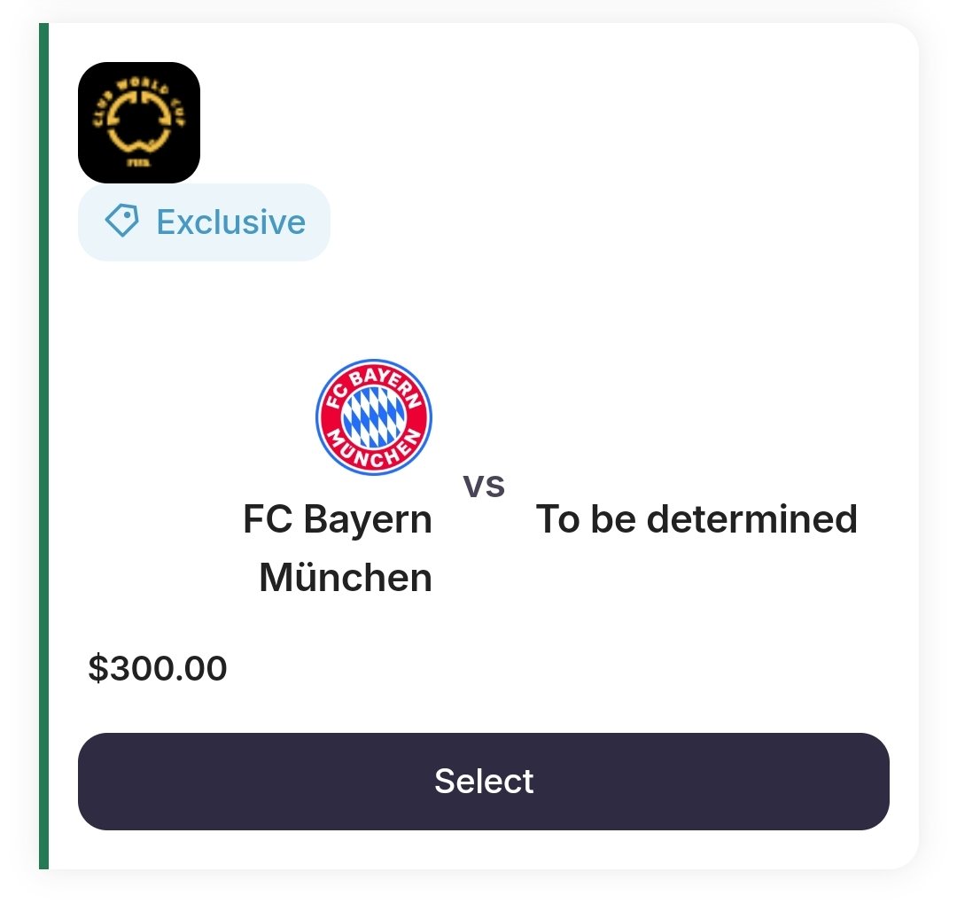 FansEvents_com's tweet photo. Bayern Munich has sent a new Club World Cup fans ticket code to its members via email, allowing them to purchase conditional tickets for the knockout stage at a much lower price than before. This pricing better reflects the preferential treatment that long-term fans of the team deserve.
#FIFACWC
