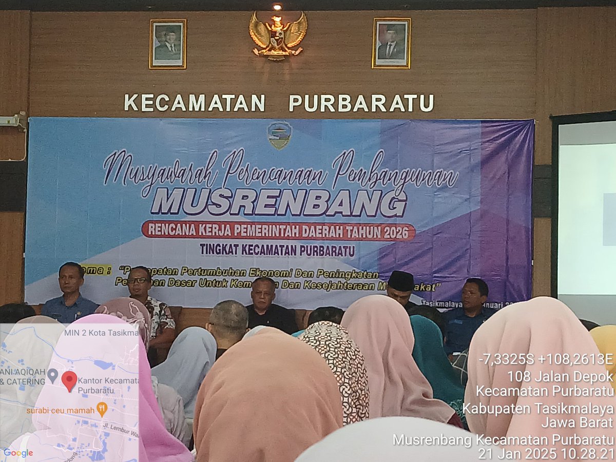 EvaRavela's tweet photo. Selasa (21/01/25), Eva Ravela NS, Luhkan Kota Tasikmalaya, di  Aula Kecamatan Purbaratu, Mengikuti Musrenbang RKPD tahun 2026 Kecamatan Purbaratu
#GiatLuhkanSatminkalBogor
#Aktivitas  #KtTasik #luhlapor @kkpgoid
@bppsdm_kp  @pusluhkp 
@brpbatpp_bogor https://t.co/8JmfG4HCvw