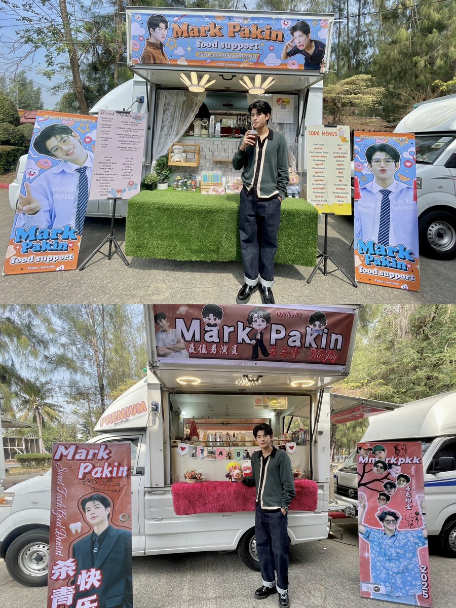 SweetToothTH's tweet photo. ขอบคุณ Food Truck ทุกคันที่มาเติมพลังให้นักแสดงและทีมงานสำหรับการถ่ายทำ #SweetToothGoodDentistLastQ นะคะ 😋🥪🍩🍧🥤

#SweetToothGoodDentist
#GMMTV https://t.co/cbquXEPap6