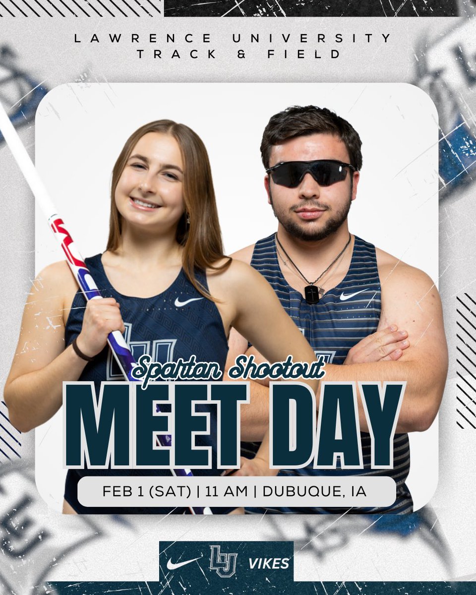 Meet Day!

👟Spartan Shootout 
📍A.Y. McDonald Indoor Track - Dubuque, IA
⏱️Field: 11AM, Track: 12PM
📊 milesplit.live/meets/659024
📺 rollriversnetwork.com/dubuque/

#LUTFVikings | #ReadyTheShip