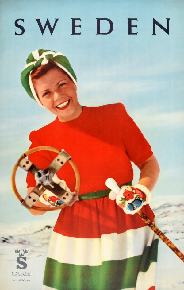 AntikBar's tweet photo. Original #vintage #poster of the day - Sweden (1946) published by the Swedish Tourist Traffic Association → https://t.co/tXdmirjhq9 

#Sweden #Winter #Holiday #Skiing #Wintersport #Travel #Tourism #Advertising #History @STFturist #SundayFunday #Skier #SkiPole #Mountain #Design https://t.co/TcD97kSpSs