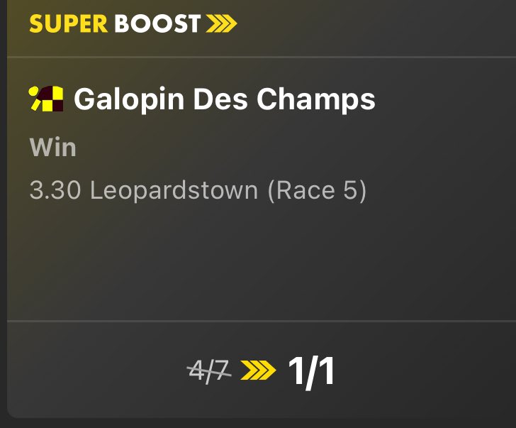 JackkHallam's tweet photo. Saturday is here and so is this absolute machine 🟡🟤
Bet365 sorting us out with a lovely superboost for him⚡️🔥
#leopardstownraces #leopardstowntips #saturdaybets #bettingtips #superboost #365Superboost https://t.co/xzxnpk3Otq