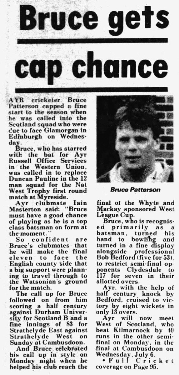 ScottyCricket's tweet photo. #Season1988 @BrucePatterson3 @ayrcc @CricketScotland
#Masty👏 @DougieJohnstone @KenGodsman @billymcpate https://t.co/4uxmdJjWX2