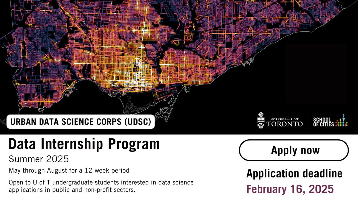 School of Cities (@uoftcities) on Twitter photo Our urban data summer internship offers <a href="/UofT/">University of Toronto</a> undergrads the (paid) opportunity to #work on real #data issues in the public & NGO sectors, supported by a data bootcamp, faculty mentor & professional development sessions. Online Q&A sessions: Feb. 6 or 7: schoolofcities.utoronto.ca/learning-sofc/… Our urban data summer internship offers <a href="/UofT/">University of Toronto</a> undergrads the (paid) opportunity to #work on real #data issues in the public & NGO sectors, supported by a data bootcamp, faculty mentor & professional development sessions. Online Q&A sessions: Feb. 6 or 7: schoolofcities.utoronto.ca/learning-sofc/…