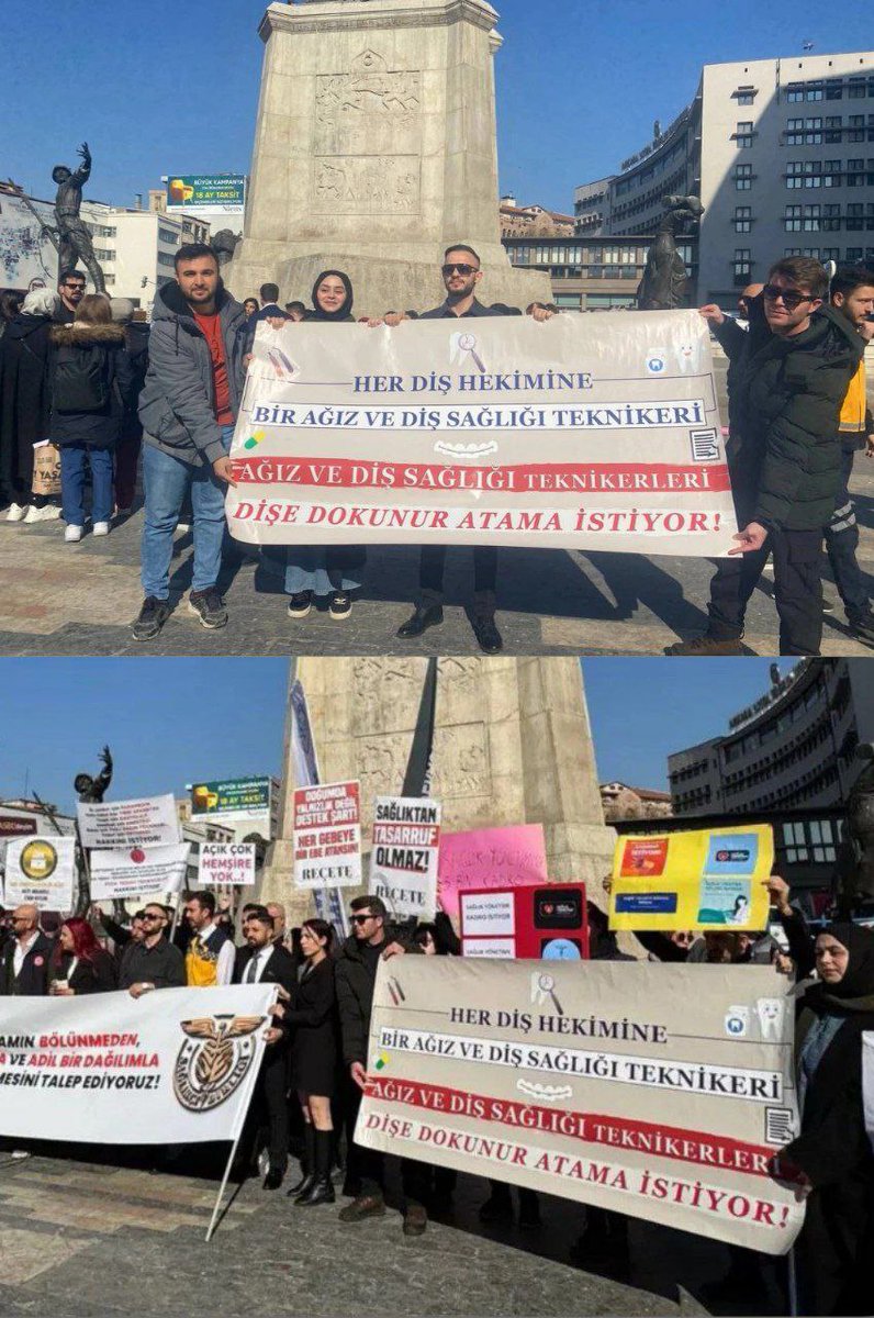 Kamuda Diş hekimlerinin yükünü azaltmak için her Diş Hekime bir Ağız ve diş sağlığı teknikeri ataması hem istihdama hem de sağlığa kalite kazandıracaktır.

<a href="/saglikbakanligi/">T.C. Sağlık Bakanlığı</a>
<a href="/drmemisoglu/">Prof. Dr. Kemal Memişoğlu</a>
<a href="/DisKamu/">KADHED(Kamu Diş Hekimleri Derneği)</a>
<a href="/hekimsen/">Hekimsen</a>
<a href="/TDB_TDA/">Türk Dişhekimleri Birliği</a>
<a href="/hekim_birligi/">Hekim Birliği</a>
<a href="/genelsaglikis/">Genel Sağlık-İş Genel Merkez</a>
#SağlıkçıAtamaİçinUlusta