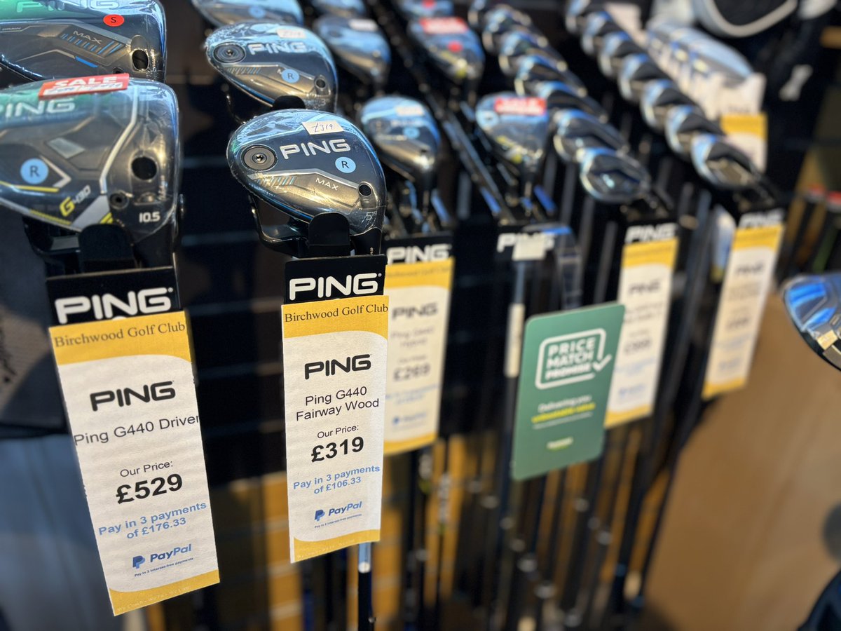 carledwardsgolf's tweet photo. New hardware in store from @CallawayGolfEU @TaylorMadeTour @PINGTourEurope @TitleistEurope with now the option of Pay Pal Pay in 3
@Birchwood1 @birchwoodgreens https://t.co/Qkdl5P54d1