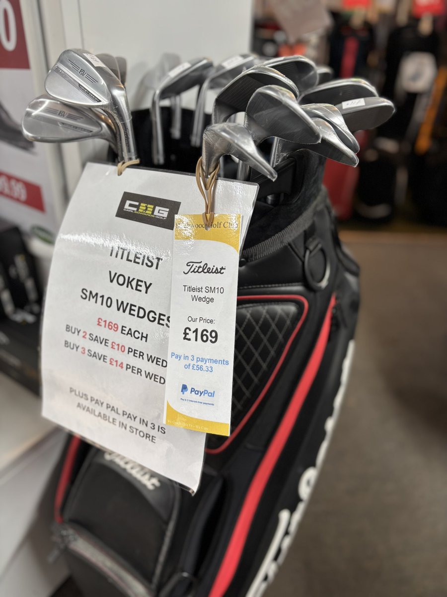 carledwardsgolf's tweet photo. New hardware in store from @CallawayGolfEU @TaylorMadeTour @PINGTourEurope @TitleistEurope with now the option of Pay Pal Pay in 3
@Birchwood1 @birchwoodgreens https://t.co/Qkdl5P54d1
