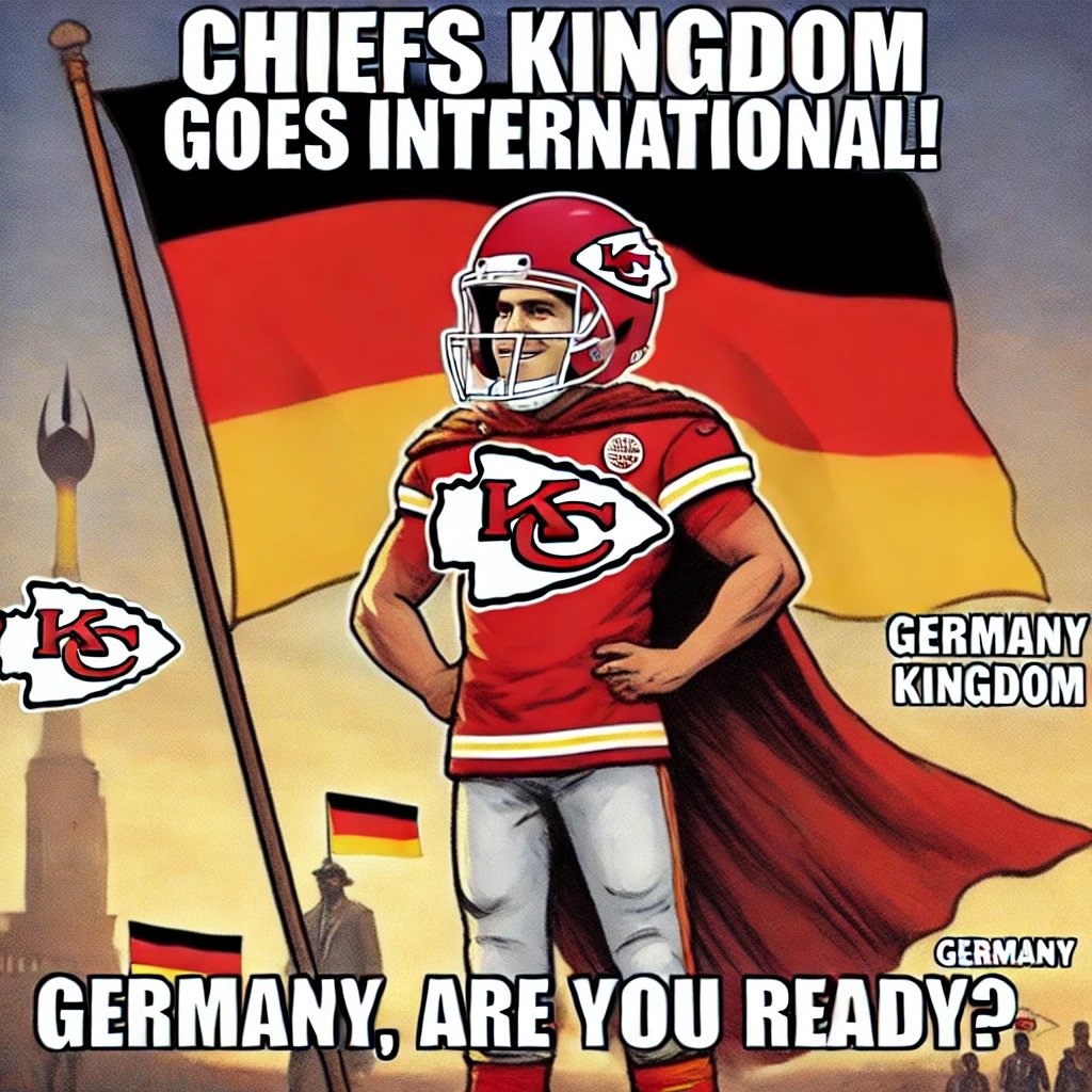 TrainWreckWorld's tweet photo. Hey Germany fans we got you. 
#chiefsgermany
#germanychiefs
@ChiefsGermany 
#MemeCoinSeason2025 
@BBQChiefs 
@SuperBowl 
#KC3PEAT https://t.co/HFrryezNPh