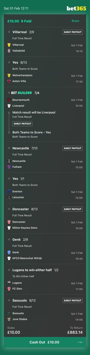 BET 2 

LONGSHOT ACCA 

87/1