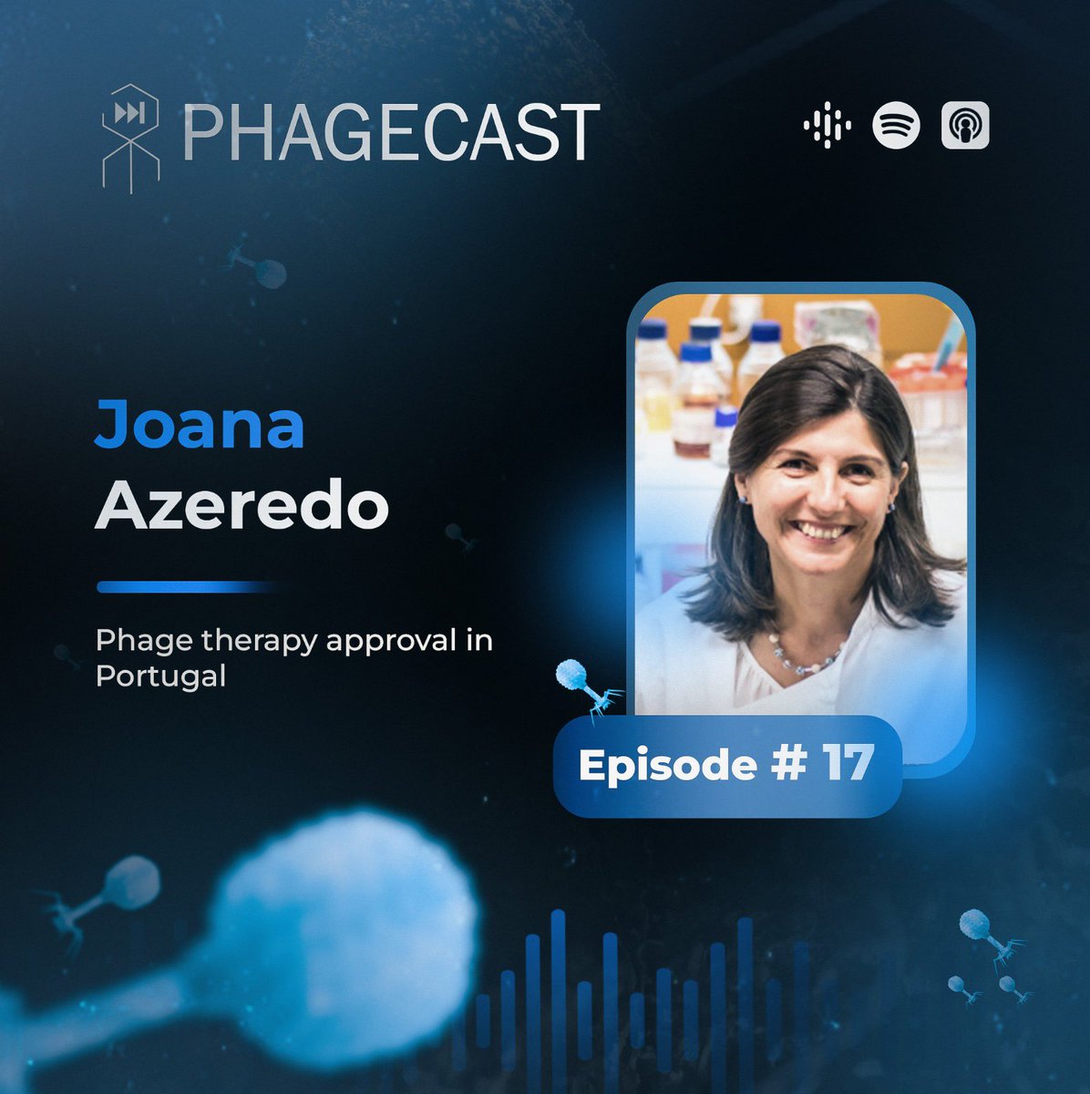 PhageCast (@phagecast) on Twitter photo We are very proud to anounce this month’s Podcast Episode: Phage Therapy in Portugal & Upcoming Symposium
In this episode, we speak with <a href="/azeredo_joana/">Joana Azeredo</a> (<a href="/AzeredoLab/">Azeredo Lab</a>) about the recent approval of phage therapy in Portugal and what it means for hospitals, doctors, and patients. We are very proud to anounce this month’s Podcast Episode: Phage Therapy in Portugal & Upcoming Symposium
In this episode, we speak with <a href="/azeredo_joana/">Joana Azeredo</a> (<a href="/AzeredoLab/">Azeredo Lab</a>) about the recent approval of phage therapy in Portugal and what it means for hospitals, doctors, and patients.