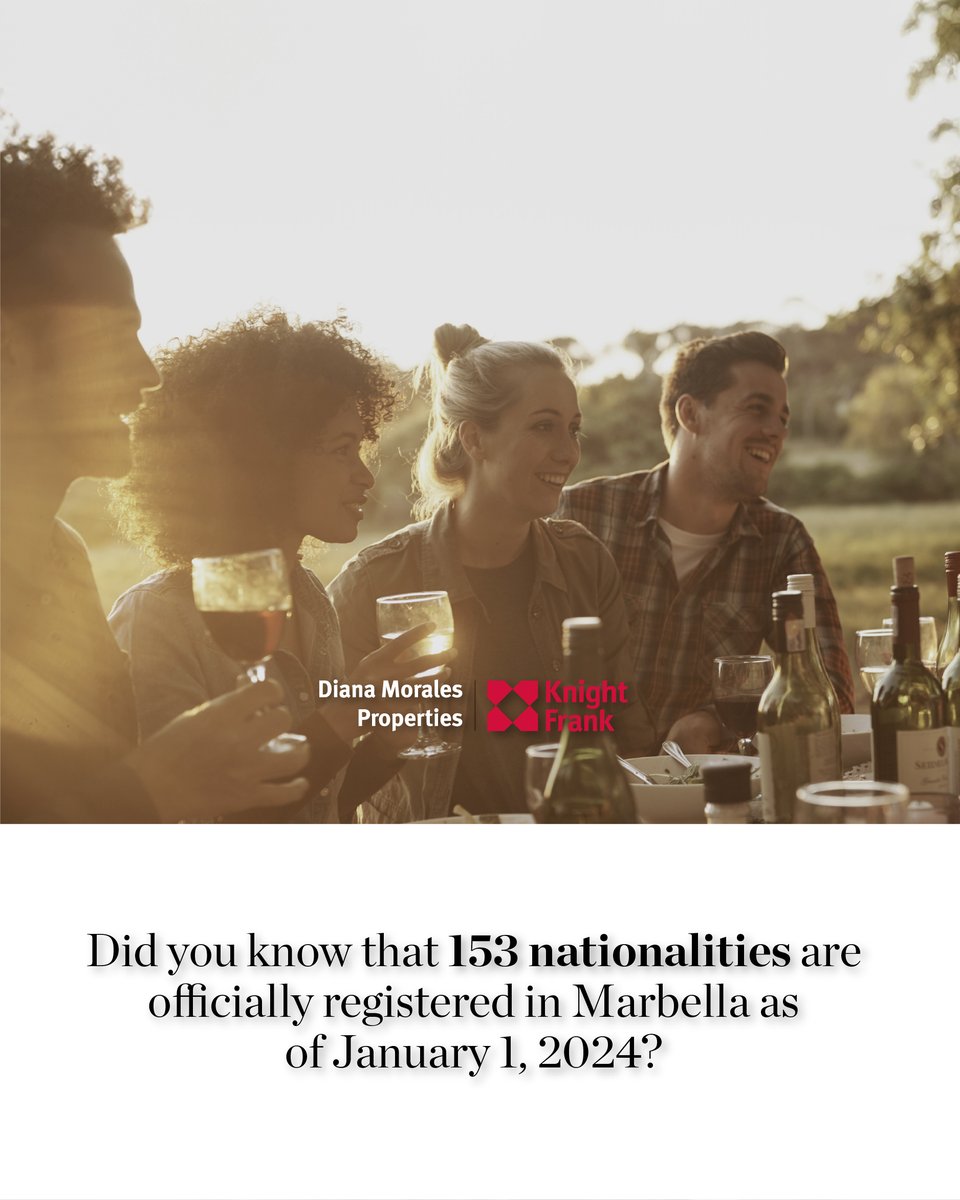 🌍 Did you know that 153 nationalities call Marbella home? This unique diversity makes the city a vibrant hub of cultures and lifestyles—a true reflection of its cosmopolitan charm.

#MarbellaLiving #GlobalMarbella #CosmopolitanCharm #DMProperties