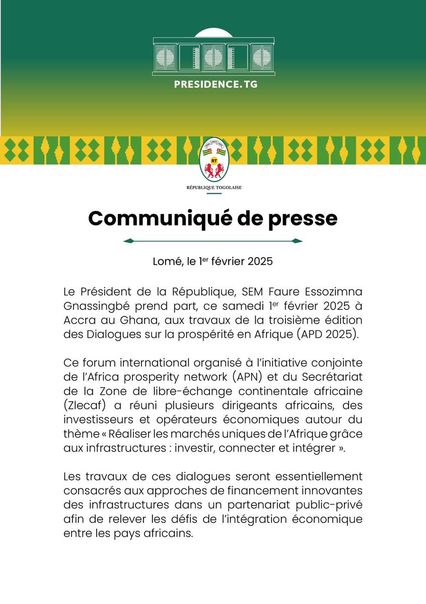 Présidence Togolaise/Togolese Presidency tweet media